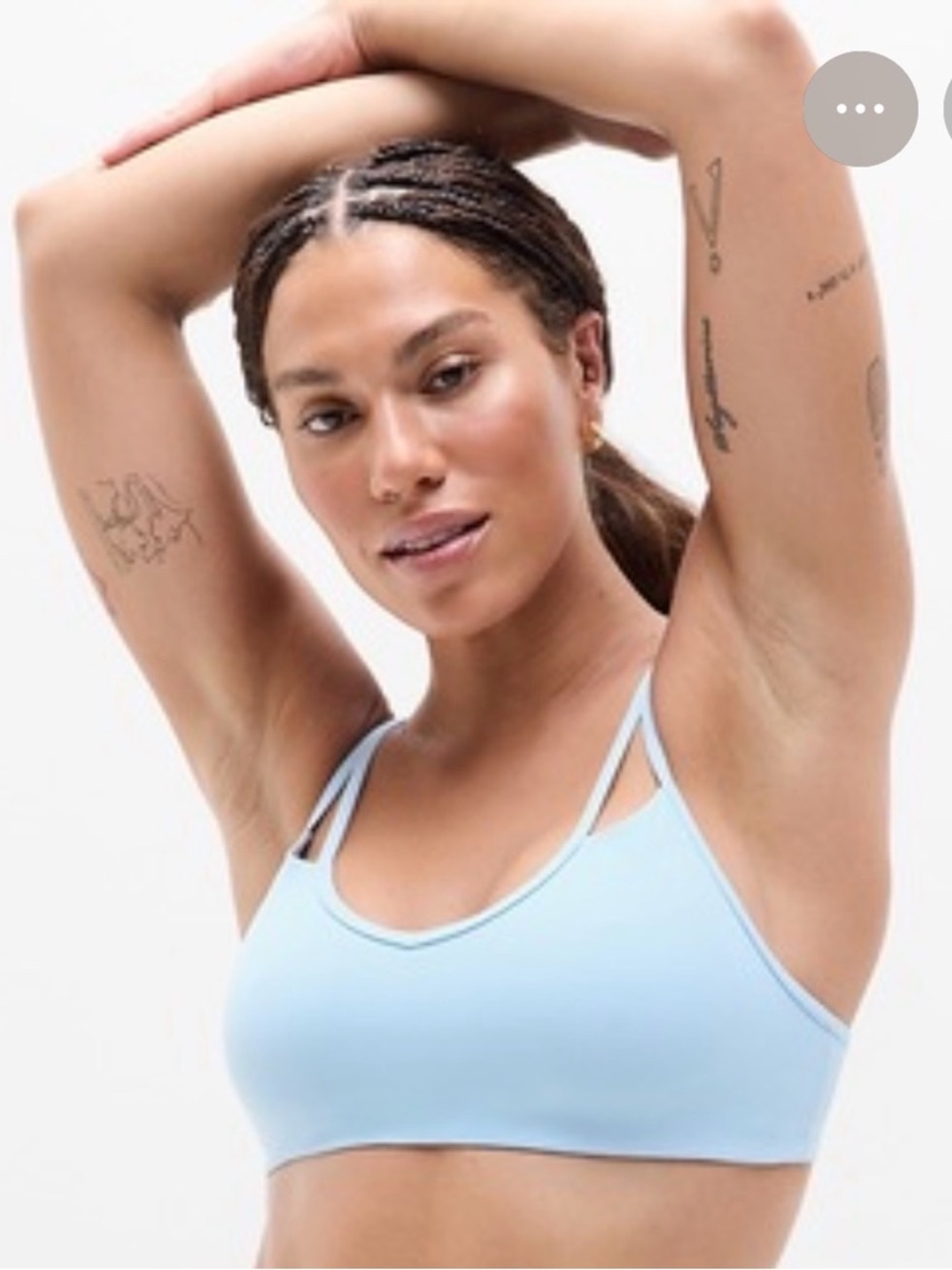 NWT Athleta Cut Out Mist Blue Bra Sz Large A-C Cups